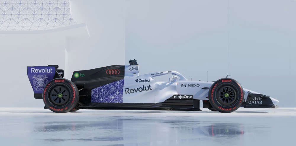 Monoplaza R26 de Audi con la decoración especial para el Gran Premio de Singapur de la Fórmula 1.