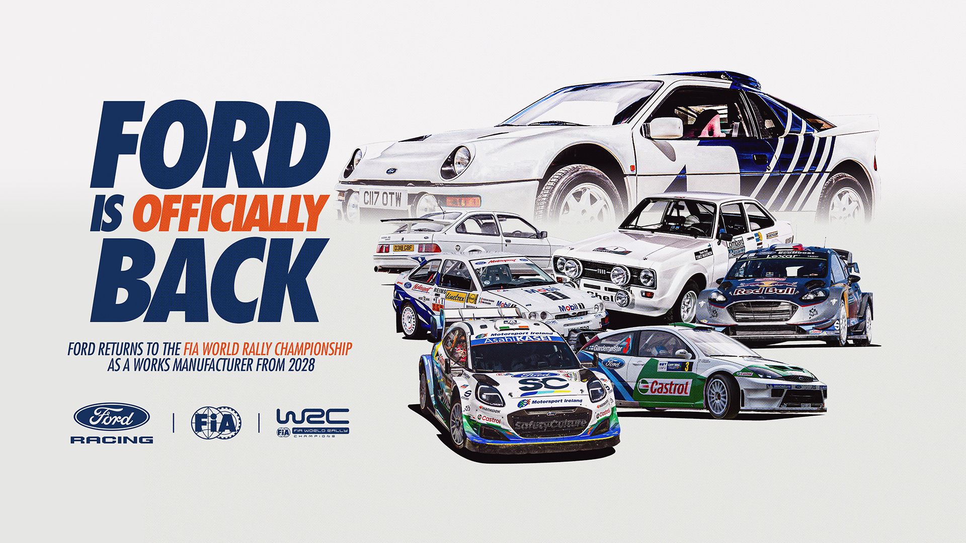 Vehículos históricos y actuales de Ford en el Campeonato Mundial de Rally