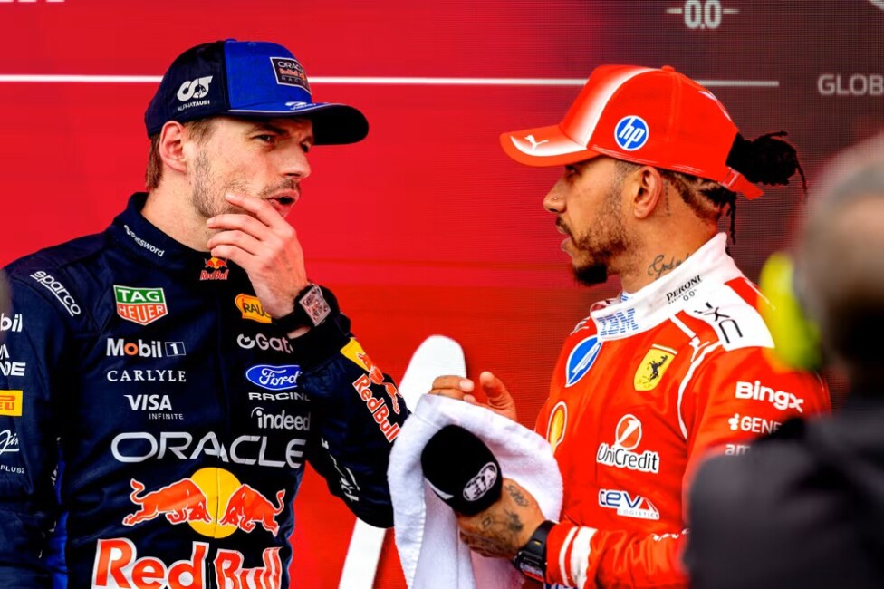 Max Verstappen y Lewis Hamilton durante el fin de semana del Gran Premio de España.