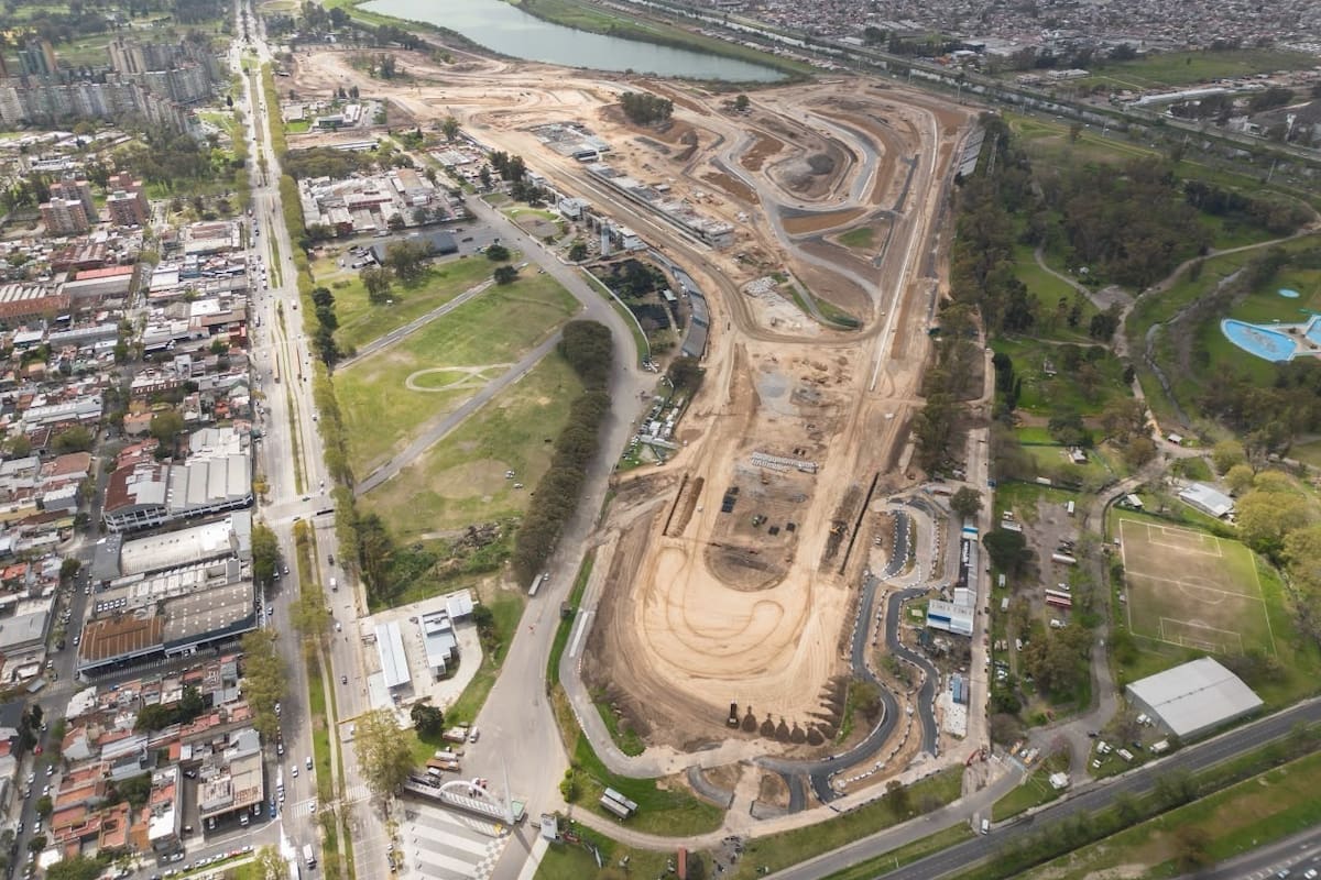 Vista aérea de las obras y el trazado del autódromo de Buenos Aires de cara al regreso del MotoGP.