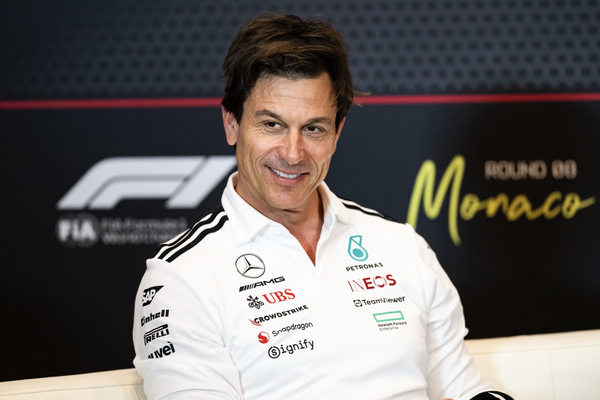 Toto Wolff, jefe de equipo de Mercedes, en una conferencia de prensa.